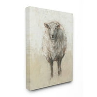 Tuphel Industries Минимално сликарство со овци беж тен дизајн на животни од Итан Харпер, 36 48