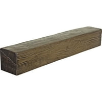 Ekena Millwork 8 H 12 D 48 W Sandblasted Fau Wood Camply Mantel, Premium Walnut