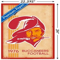 Тампа Беј Буканери - Ретро Логото Ѕид Постер, 22.375 34