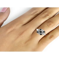 JewelersClub Carat T.W. Црн и бел дијамант Стерлинг сребрен сет за накит од 3 парчиња