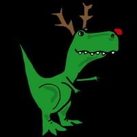 Кул Смешни Божиќ Т-Повторно Диносаурус Со Рогови Јуниори Црна Графички Маичка-Дизајн Од Страна На Луѓето