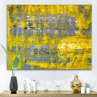 Греј се среќава со жолта апстрактна уметност I сликање платно уметнички принт