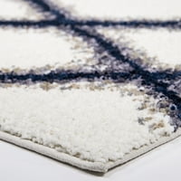 Ориан килими калистога бело-сина област килим, 6'7 9'6
