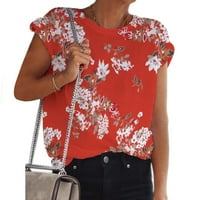 Хеи_к Модни Женски Летни Печатени Кратки Ракави Обични Маици Со Кружен Врат преголеми маици за жени