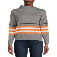 Loveубов тренд џемпер за женски ленти во Newујорк со вратот на плик