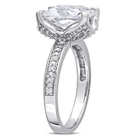2- Карат Т.Г.В. Создаден бел сафир и дијамант 10K прстен за ангажман на бело злато