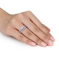 Miaенски Карат Карат Т.В. Дијамантски венчавки и прстени за ангажман поставени во сребро од сребро