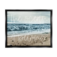 Ступел океан е местото каде што припаѓам на плажа бранови пејзаж сликање црна пловила врамена уметничка печатена wallидна уметност