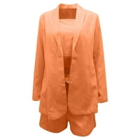 Блузи за жени облечени обични Жени Цврсти Долги Ракави Кардиган Палто Џеб Елек Шорцеви Одговараат на женски палта