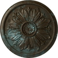 Екена Милхаурд 5 8 ОД 1 2 П каја тавански медалјон, рачно насликана бронзена сина патина