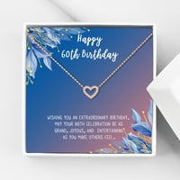 Анавија среќен 40-ти роденденски подароци од не'рѓосувачки челик моден ѓердан роденденска картичка накит подарок за неа, роденденски подарок за мајка-[розово злато