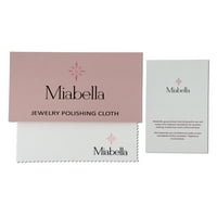 Miabella Women 2- CT создаде сино-бел сафир 10kt бело злато ореол 2-pc свадбени прстени