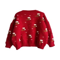Божиќни Џемпери За Жени, Со Долги Ракави Со Лабаво Вклопување Обичен Пуловер За Улична Облека Задебелен