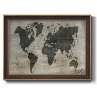 Светска мапа премиум врамена платно- подготвено да се обеси