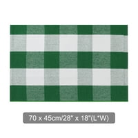 Уникатни поволни цени памук ткаен карирана површина под подот тепих мат зелена и бела 28 x18