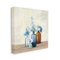 Tuphel Industries Blue House Flowers во тегли, сликарство на платно, wallидна уметност дизајн од iaулија Пуринтон, 17 17