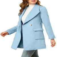 Уникатни поволни цени, женски шал -јака лапел, зимски палто со џебови