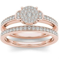 Карат Т.В. Дијамант 10KT Rose Gold Cluster Ring Ringвонат сет