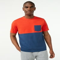 Бесплатно склопување машка маица со бои со џеб на градите
