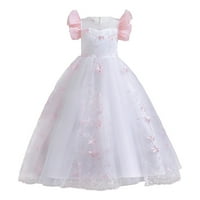 Симпатични Фустани За Девојки Роденден Долг Елегантен Летечки Ракав Мрежа Цвет Венчаница