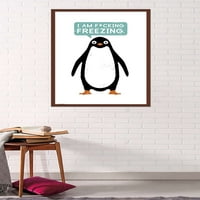 Дејвид Оленик-Зборувајќи Пингвин Ѕид Постер, 22.375 34