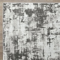 LOMAKNOTI RHANE VEARALI 3 '5' сив апстрактна килим за акцент на затворен простор