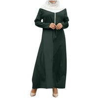 клиос Женски Летни Фустани За Жени Муслимански Патент Еднобоен Фустан Со Долги Ракави За Жени