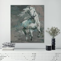 Parvez Taj Водење бел коњ Сликарство печатење на завиткано платно
