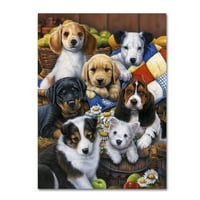 Трговска марка ликовна уметност „Кантрин пунки кученца“ платно уметност од enени landуланд
