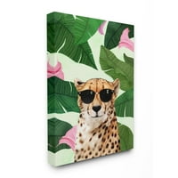 Студената индустрија модна гепард смешно цвеќе тропско сликарство платно wallидна уметност од ziwei li