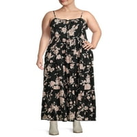 Романтичен цигански женски плус големина капчиња вметнат миди фустан