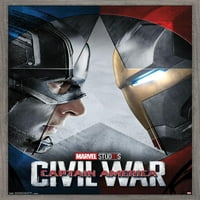 Марвел-Капетан Америка: Граѓанска Војна - Фејсоф Еден Лист Ѕид Постер, 14.725 22.375