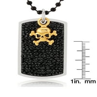 Крајбрежен накит од не'рѓосувачки челик црно кристално куче ознака